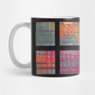 Liminal Space in Orange, Pink, Teal and Purple through 6 windows Mug